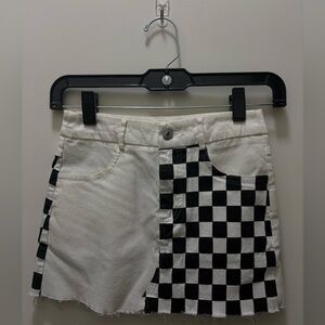 Checkered Black and White Mini Skirt